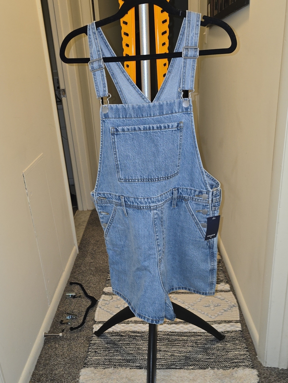 NWT Parke Light Blue Denim Short Overalls